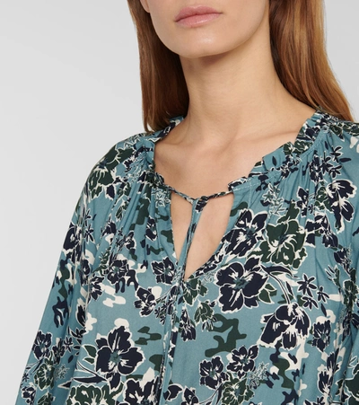 Shop Velvet Sharla Floral Blouse In Blue