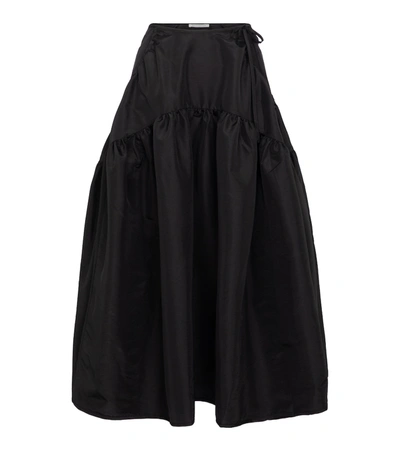 Shop Cecilie Bahnsen Faille Midi Skirt In Black