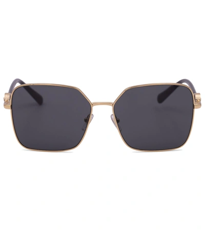 Shop Versace Medusa Square Sunglasses In Gold
