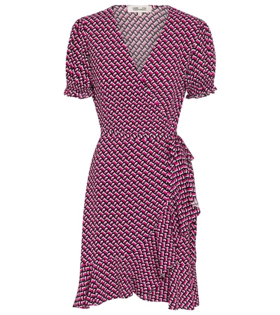 Shop Diane Von Furstenberg Emilia Printed Crêpe Minidress In Pink