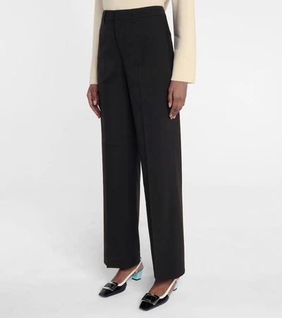 Shop Co Wide-leg Wool Pants In Black