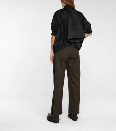 Shop Sacai Short-sleeved Bomber Jacket In Black