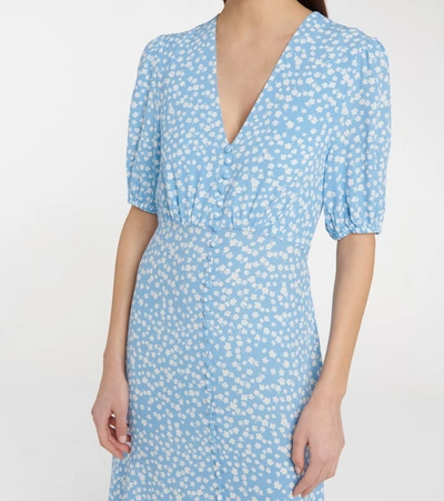 Shop Rixo London Staci Floral Midi Dress In Blue