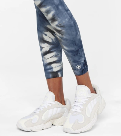 Shop Tory Sport Tie-dye Leggings In Blue