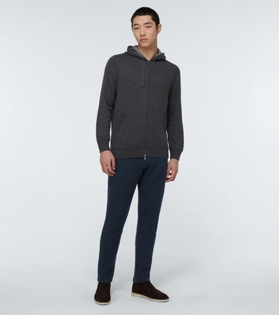 Shop Loro Piana Horsey Cotton Fleece Sweatpants In Blue