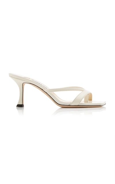 Shop Jimmy Choo Women's Maelie Patent Leather Sandals In White,neutral