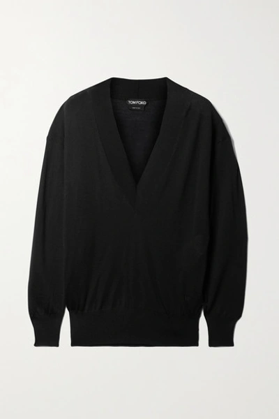 Shop Tom Ford Cashmere And Silk-blend Sweater In Black