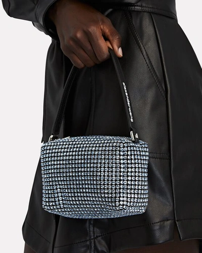 Shop Alexander Wang Heiress Rhinestone Pouch In Blue-lt