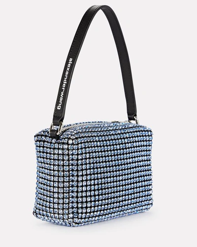 Shop Alexander Wang Heiress Rhinestone Pouch In Blue-lt