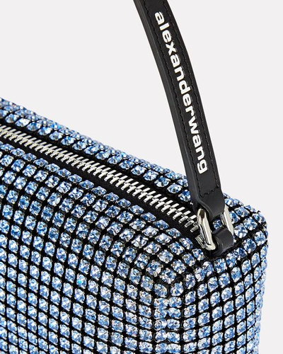 Shop Alexander Wang Heiress Rhinestone Pouch In Blue-lt