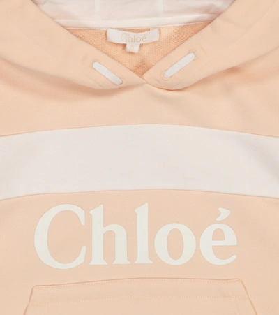 Shop Chloé Logo Cotton-blend Hoodie In Pink