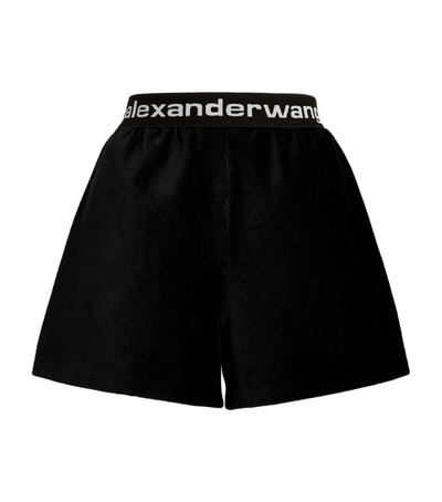Shop Alexander Wang Corduroy Logo Shorts