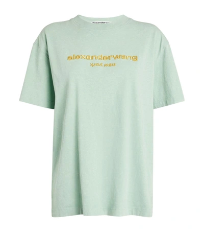 Shop Alexander Wang Acid-wash Logo T-shirt