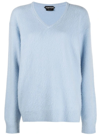Shop Tom Ford Cashmere Knitted Jumper In Blue