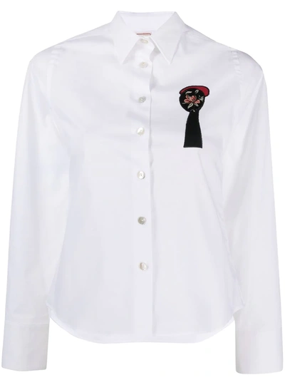 Shop Antonio Marras Embroidered Button-down Shirt In White