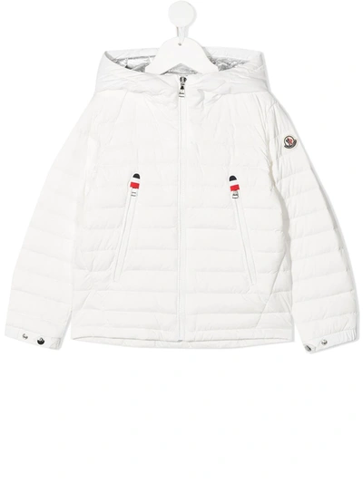 Shop Moncler Padded Zip-up Down Jacket In White