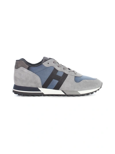 Shop Hogan H383 Sneakers H Tape In Z Blue Grey