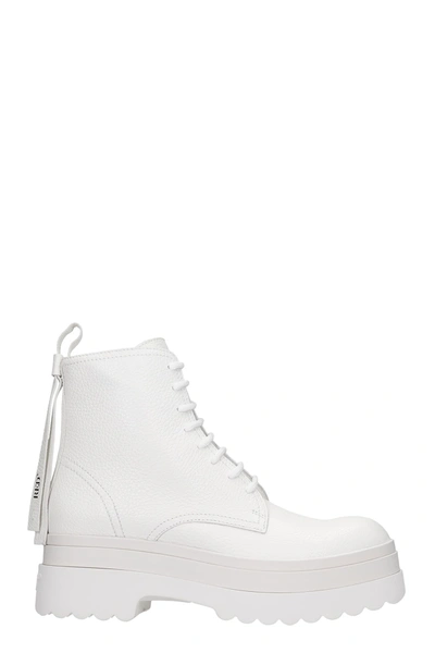 Shop Red Valentino Combat Boots In White Leather