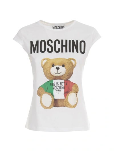 Shop Moschino Crew Neck Sleeveless T-shirt In Fantasy White