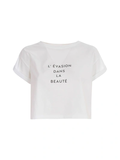 Shop Erika Cavallini Livia Cropped T-shirt In White