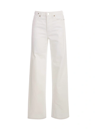 Shop Erika Cavallini Alberic Cotton High Waisted Jeans In White