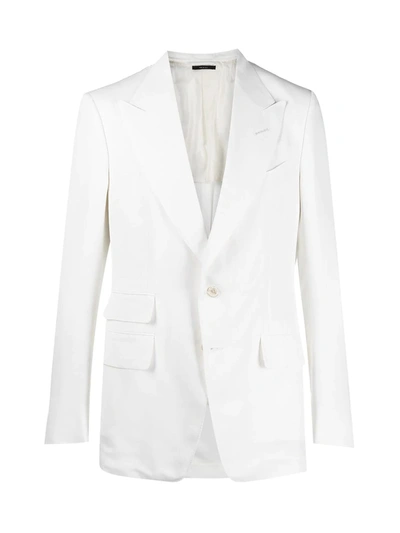 Shop Tom Ford Liquid Viscose Day Formal Jacket In Wht White