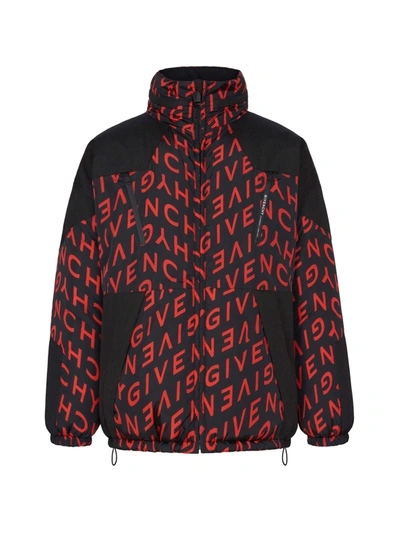 Shop Givenchy Puffer Bomber In Black Red