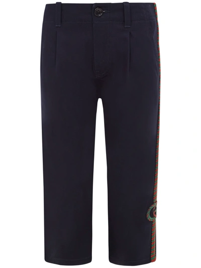 Shop Gucci Junior Trousers In Blue