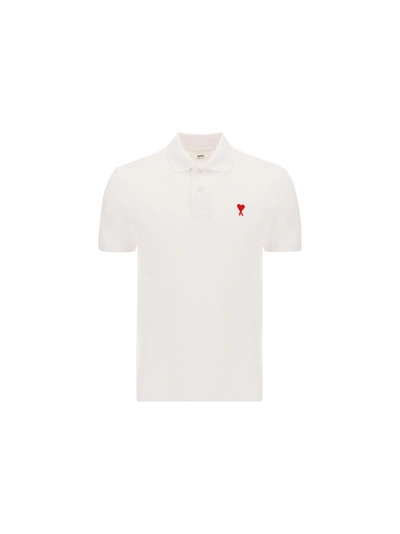 Shop Ami Alexandre Mattiussi Ami Polo Shirt In Off White