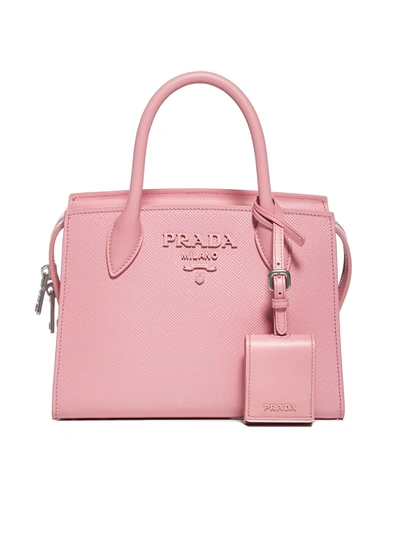 Prada Monochrome Saffiano Leather Bag In Petalo1