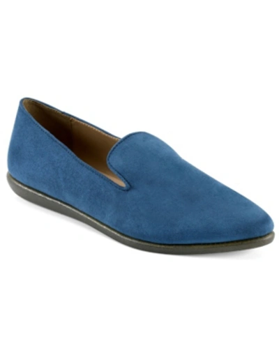 Shop Aerosoles Women's Vienitu Flat Loafer Women's Shoes In Blue Fabric