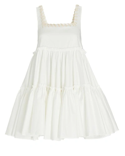 Shop Aje Hushed Tiered Mini Dress In White