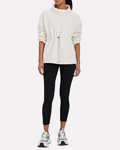 Shop Varley Barton Funnel Neck Sweatshirt In Ivory