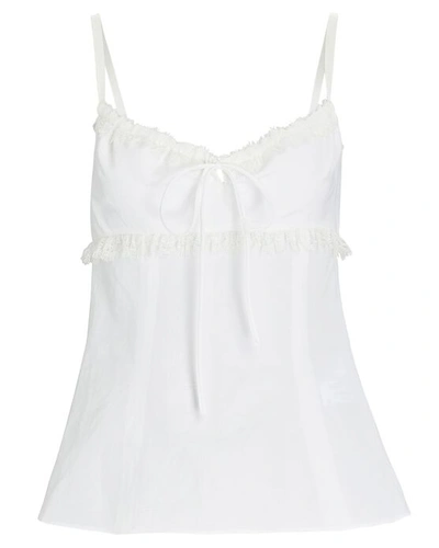 Shop Brock Collection Siria Cotton-linen Camisole In White