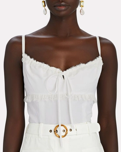 Shop Brock Collection Siria Cotton-linen Camisole In White
