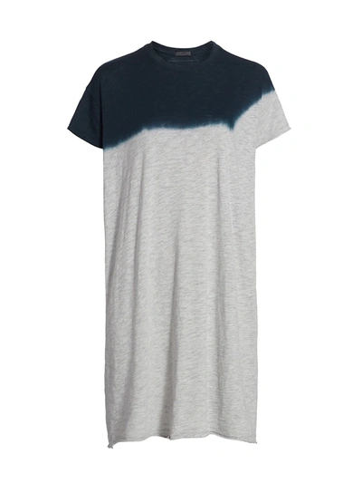 Shop Atm Anthony Thomas Melillo Women's Dip-dyed T-shirt Dress In Heather Grey Navy Combo