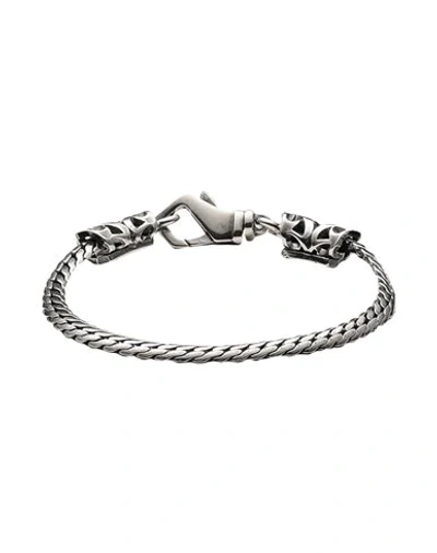 Shop Emanuele Bicocchi Herringbone Chain Bracelet Silver Size L 925/1000 Silver