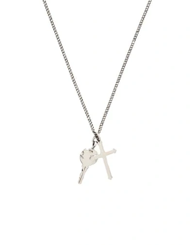 Shop Emanuele Bicocchi Key + Cross Pendant Necklace Silver Size - 925/1000 Silver