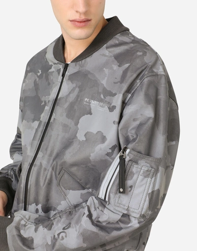 Shop Dolce & Gabbana Camouflage-print Cotton Jacket With Logo