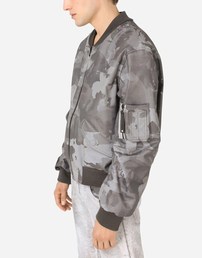 Shop Dolce & Gabbana Camouflage-print Cotton Jacket With Logo