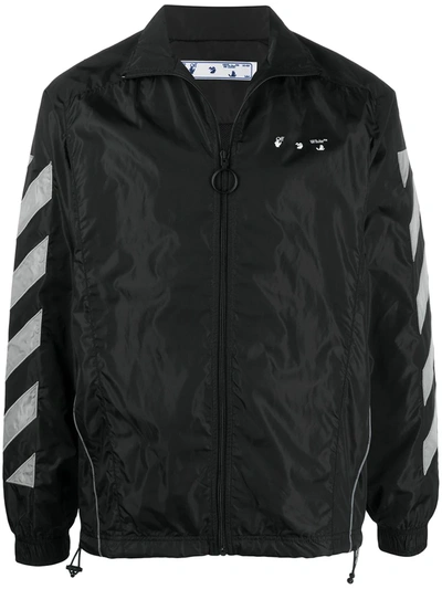 Shop Off-white Diag Zipped Sports Jacket In Black