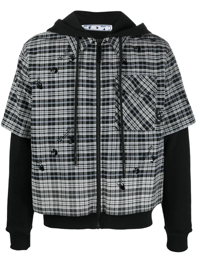 Shop Off-white Arrow-print Hooded Shirt Jacket In Black