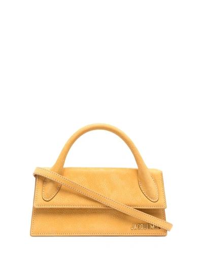 Shop Jacquemus Le Chiquito Long Top Handle Bag In Yellow