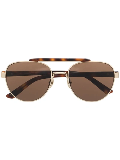 Shop Calvin Klein Ck19306 Round-frame Sunglasses In Braun