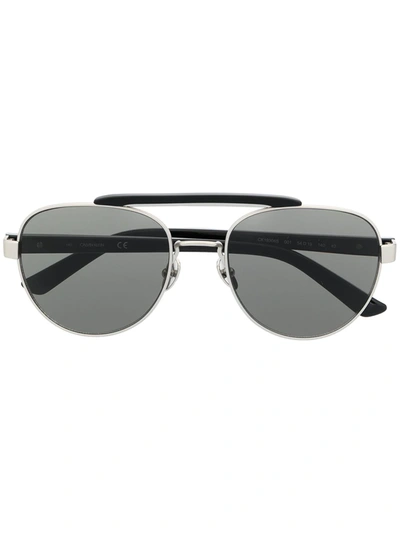 Shop Calvin Klein Ck19306s Pilot-frame Sunglasses In Black