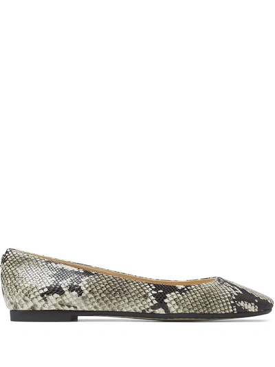 Shop Jimmy Choo Modell Snakeskin Ballerinas In Nude