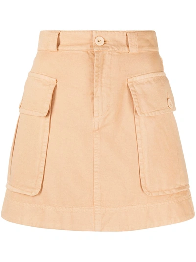 Shop See By Chloé High-rise Straight Short Skirt In Neutrals