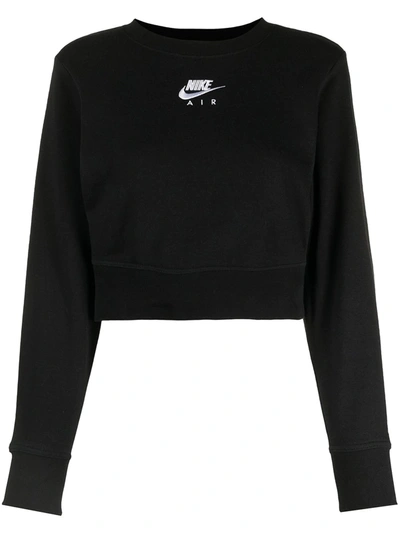 Shop Nike Air Semi-brushed Fleece Sweatshirt In Black