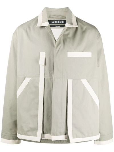 Shop Jacquemus Le Blouson Grain Jacket In Green