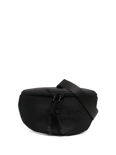 Shop Vetements Raised-logo Zip-fastening Belt Bag In Black